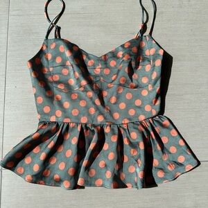 Zara Orange Polka Dot Crop Top